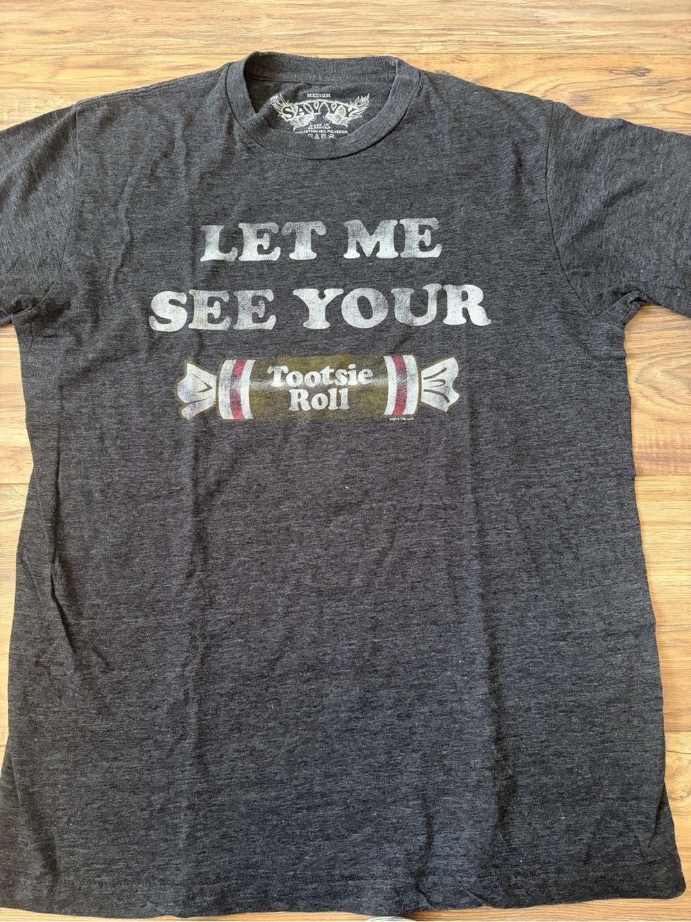 Savvy Men's Heather Charcoal Gray 'Let Me See Your Tootsie Roll' Graphic Tee